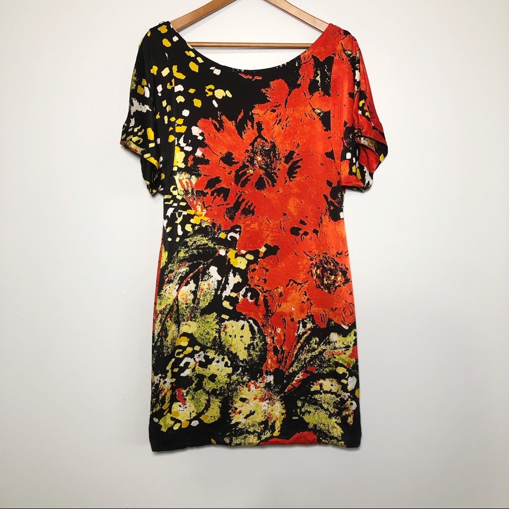 Yoana Baraschi Silk Floral Shift Mini Dress